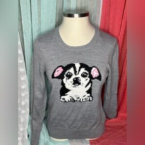 I Heart Ronson Gray Sweater with Dog Design
